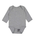 Load image into Gallery viewer, Baby Long Sleeve Jersey Bodysuit - 90% Cotton / 10% Polyester -- Granite Heather
