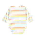 Load image into Gallery viewer, Baby Long Sleeve Jersey Bodysuit - 100% Cotton -- Rainbow Stripe
