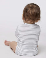 Load image into Gallery viewer, Baby Long Sleeve Jersey Bodysuit - 100% Cotton -- Shadow Stripe
