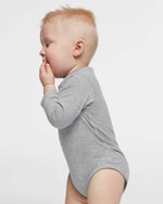 Load image into Gallery viewer, Baby Long Sleeve Jersey Bodysuit - 90% Cotton / 10% Polyester -- Heather

