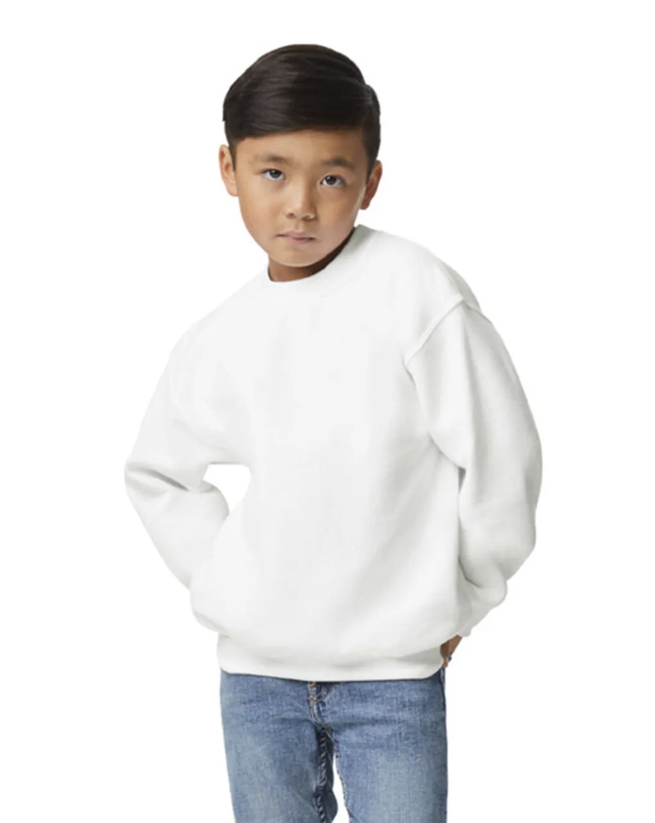 Heavy Blend Crewneck -- Youth Sweatshirt -- White Color