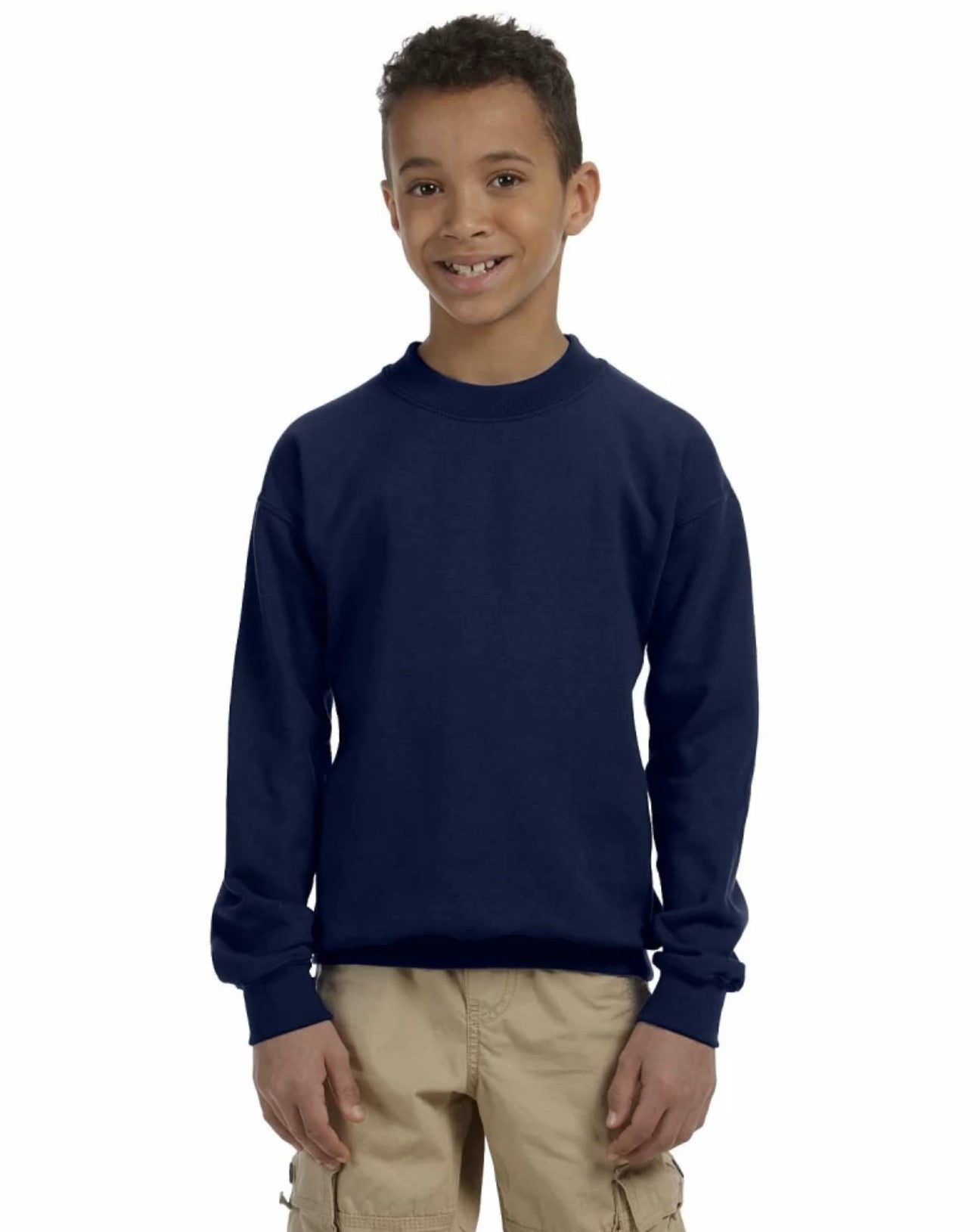 Heavy Blend Crewneck -- Youth Sweatshirt -- Navy Color