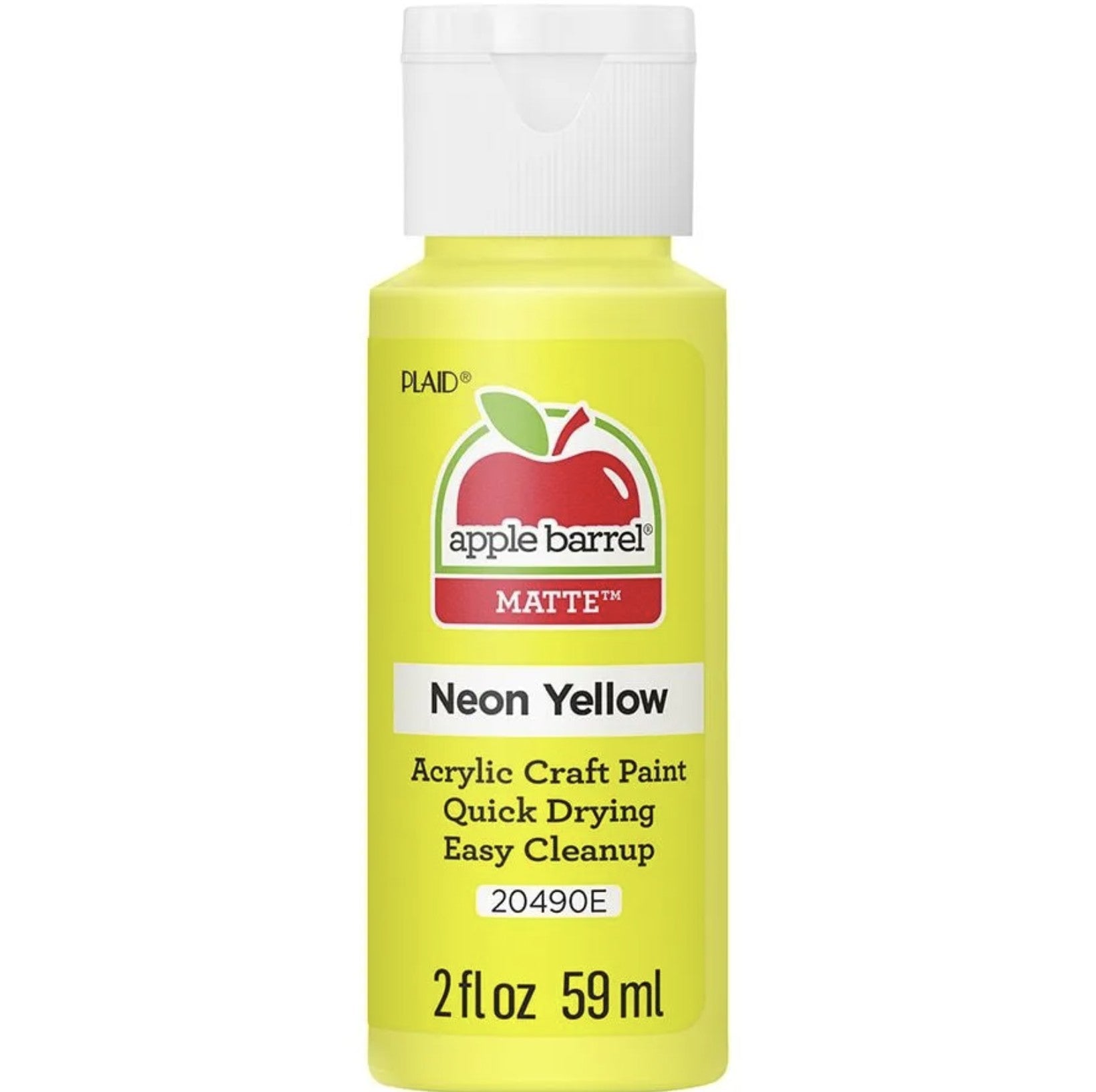 Apple Barrel® Acrylic Paint — Matte — Neon Yellow Color — 2 oz.