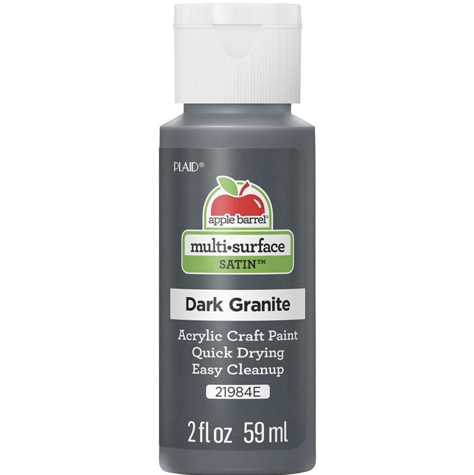 Apple Barrel® Multi-Surface - Satin - Acrylic Paint — Dark Granite Color — 2 oz