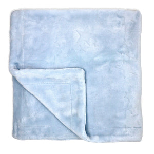 Sculpted Fleece (Blue Stars) Baby Blanket  --- 30 x 40 in --- Blue Color