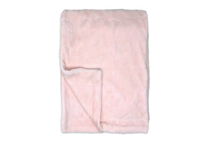 Sculpted Fleece (Pink Hearts) Baby Blanket  --- 30 x 40 in --- Pink Color