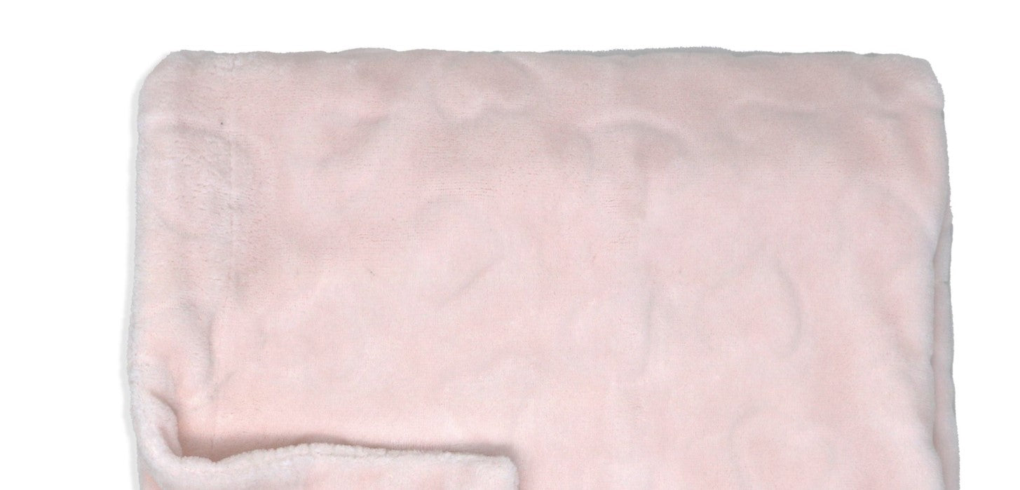 Sculpted Fleece (Pink Hearts) Baby Blanket  --- 30 x 40 in --- Pink Color