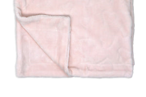 Sculpted Fleece (Pink Hearts) Baby Blanket  --- 30 x 40 in --- Pink Color