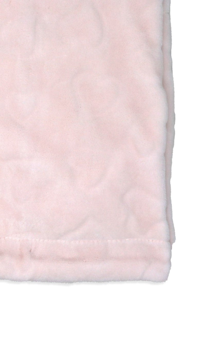 Sculpted Fleece (Pink Hearts) Baby Blanket  --- 30 x 40 in --- Pink Color