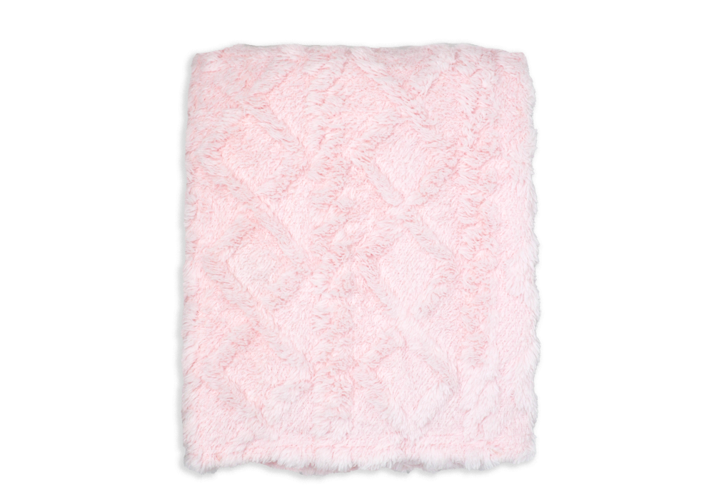 Sculpted Soft Plush Baby Blanket -- 30 x 36 in - Pink Color