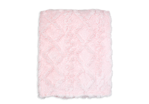 Sculpted Soft Plush Baby Blanket -- 30 x 36 in - Pink Color