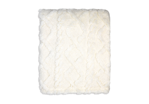 Sculpted Soft Plush Baby Blanket -- 30 x 36 in - White Color