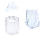Load image into Gallery viewer, Embroidery Blank Set with Ruffle Trim, Polyester Cotton Blend, White Color
