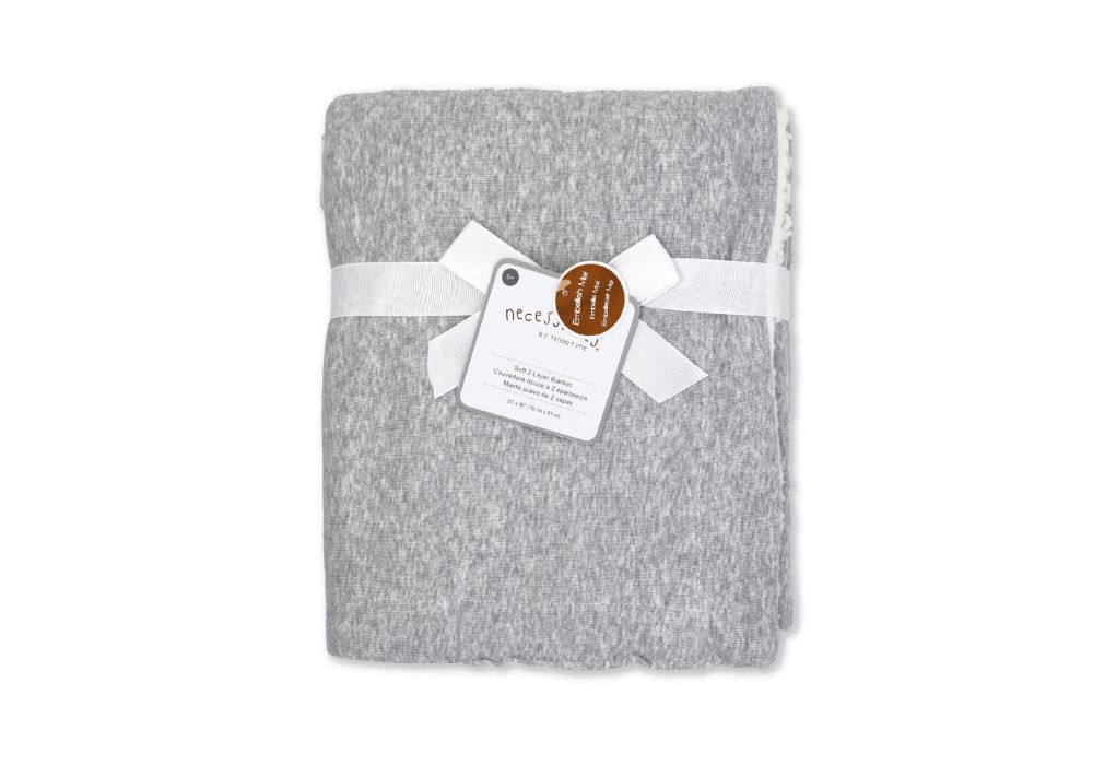Sherpa Baby Blanket -- 30 x 36 in - Heather Grey Color