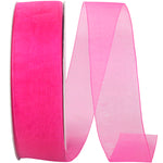 Load image into Gallery viewer, Chiffon Mono Sheer Ribbon -- Shocking Pink Color --- Various Sizes
