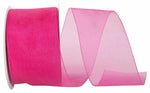 Load image into Gallery viewer, Chiffon Mono Sheer Ribbon -- Shocking Pink Color --- Various Sizes
