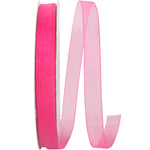 Load image into Gallery viewer, Chiffon Mono Sheer Ribbon -- Shocking Pink Color --- Various Sizes

