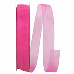 Load image into Gallery viewer, Chiffon Mono Sheer Ribbon -- Shocking Pink Color --- Various Sizes
