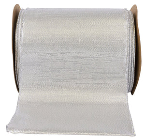 Outdoor Ribbon -- Silver Color -- Metallic Texture Shine Commercial Heavy Wire Edge -- Various Sizes