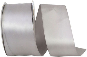 Double Face Satin Ribbon -- Silver Color --- Various Sizes