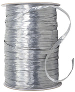Load image into Gallery viewer, Premium - Pearl Finish Raffia Ribbon --- 1/4in x 100 yards --- Silver Color

