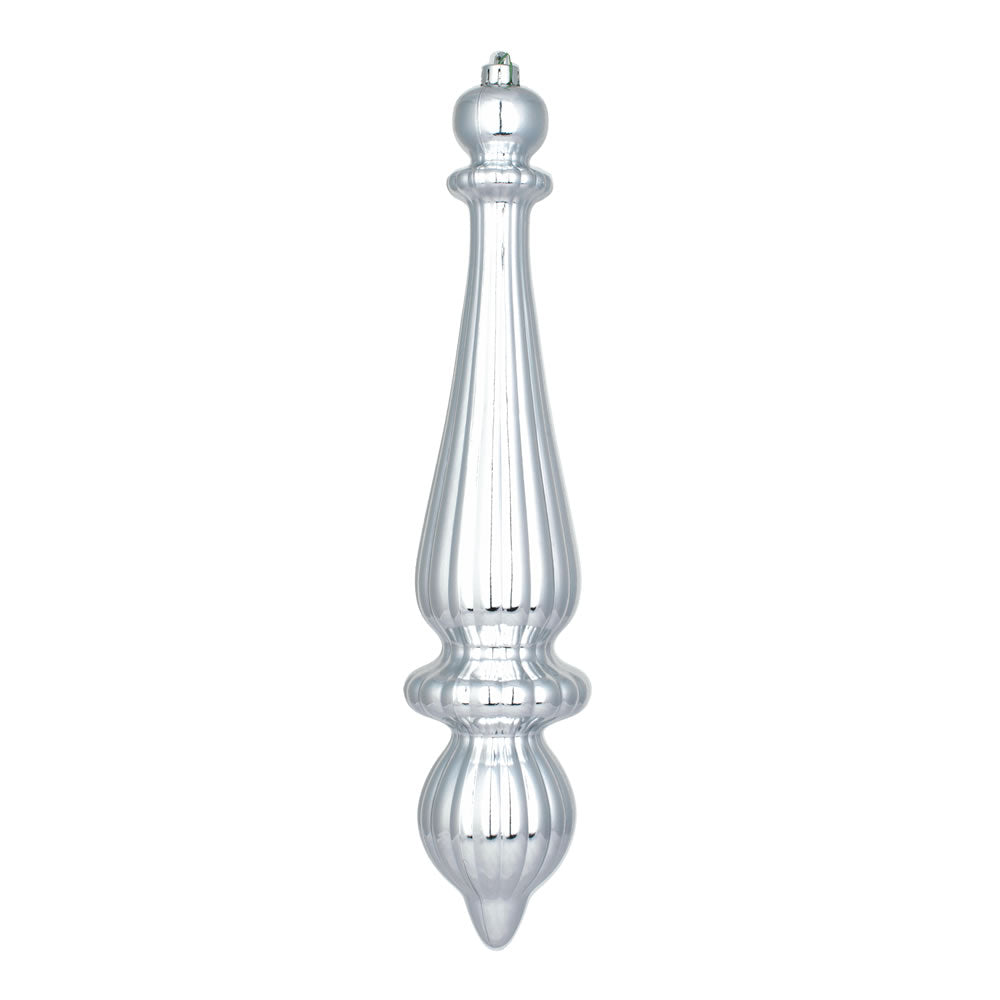 14" -- Silver Matte -- Finial Drop Ornament (Pack of 2) by Vickerman®