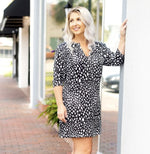 Load image into Gallery viewer, Black &amp; White Spots, Summer Women&#39;s Dress
