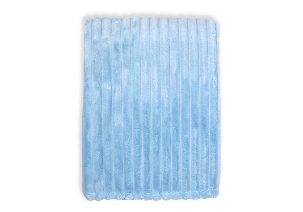 Striped Plush Baby Blanket, 30 x 40 in, Blue Color