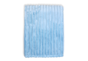 Striped Plush Baby Blanket, 30 x 40 in, Blue Color