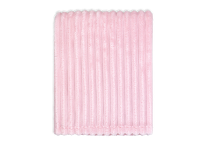 Striped Plush Baby Blanket, 30 x 40 in, Pink Color