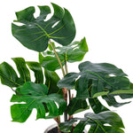 Load image into Gallery viewer, 18" -- Green Potted Monstera Plant (7 leaves) in White Pot -- Artificial Flower
