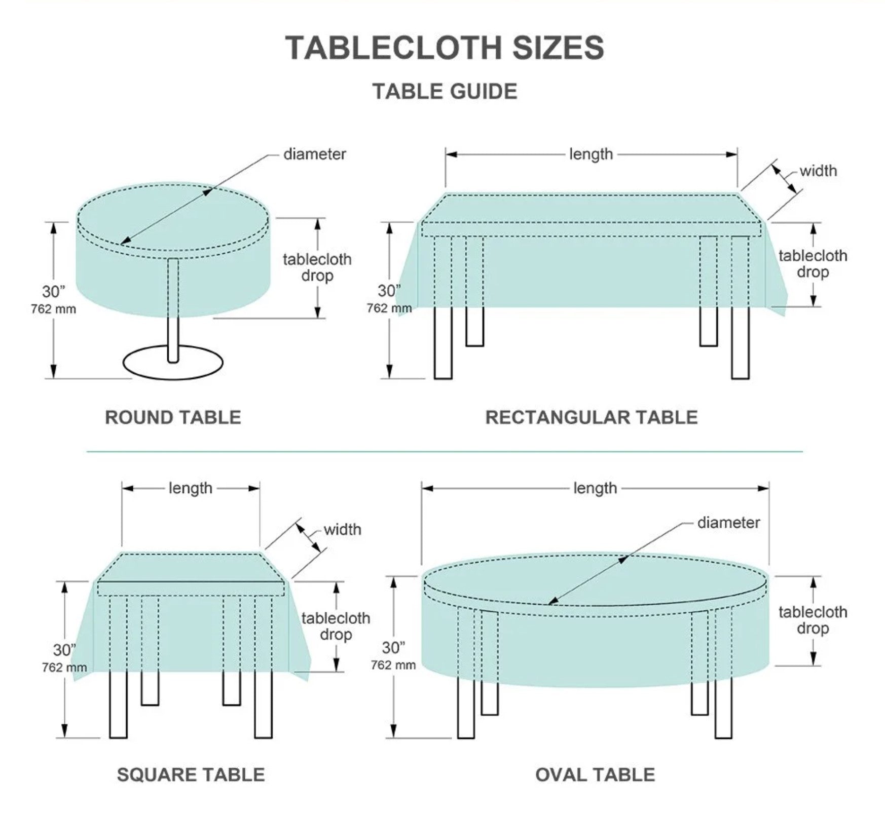 Classic Swiss Dots and Hemstitch Tablecloths --- 55% Linen / 45% Cotton --- White Color --- Various Sizes