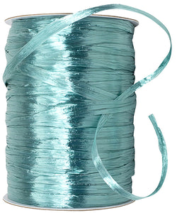Premium - Pearl Finish Raffia Ribbon --- 1/4in x 100 yards --- Teal Color