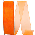 Load image into Gallery viewer, Chiffon Mono Sheer Ribbon -- Tropical Orange Color --- Various Sizes
