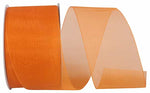 Load image into Gallery viewer, Chiffon Mono Sheer Ribbon -- Tropical Orange Color --- Various Sizes
