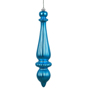 14" -- Turquoise Shiny -- Finial Drop Ornament (Pack of 2) by Vickerman®