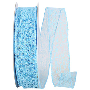 Web Natural Wire Edge Ribbon -- Turquoise Color -- 1½ inch x 25 yards