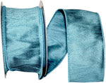 Load image into Gallery viewer, Florist Basics Dupioni Supreme Wired Edge Ribbon in Turquoise, 2½ inch wide by 20 yards, featuring a luxurious faux dupioni weave and sturdy wired edges perfect for wreaths, bows, and seasonal décor.
