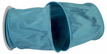 Load image into Gallery viewer, Extra-wide Florist Basics Dupioni Supreme Wired Edge Ribbon in vibrant Turquoise, 4 inches wide by 10 yards, designed for oversized bows, tree toppers, luxury gift packaging, and event décor.
