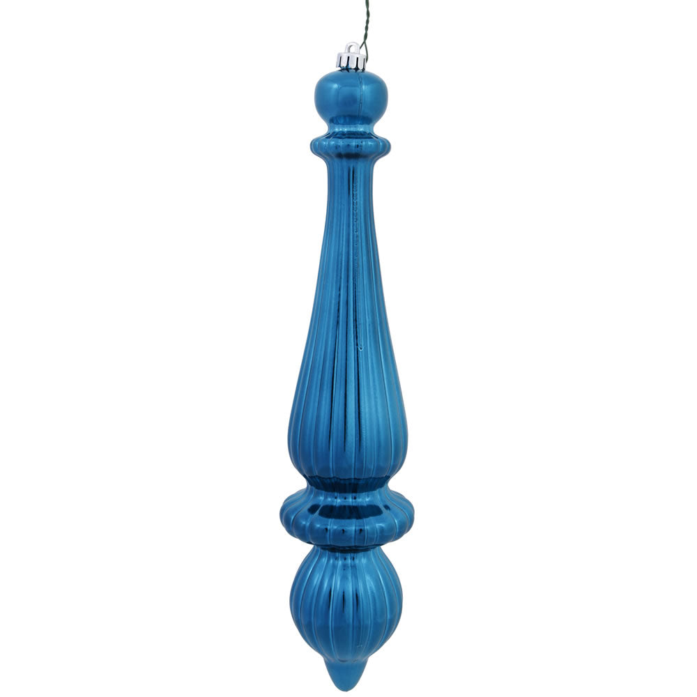 14" -- Turquoise Matte -- Finial Drop Ornament (Pack of 2) by Vickerman®