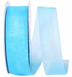 Load image into Gallery viewer, Chiffon Mono Sheer Ribbon -- Turquoise Color --- Various Sizes
