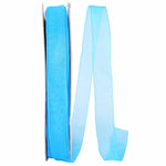 Load image into Gallery viewer, Chiffon Mono Sheer Ribbon -- Turquoise Color --- Various Sizes
