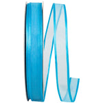 Load image into Gallery viewer, Charlize sheer satin wired edge ribbon spool in turquoise color. Available in multiple widths for gift wrapping, floral design, weddings, and craft projects.
