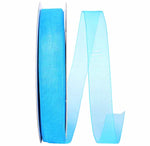 Load image into Gallery viewer, Chiffon Mono Sheer Ribbon -- Turquoise Color --- Various Sizes
