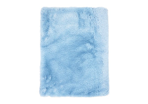 Two-Layer Luxury Faux Fur Plush Baby Blanket --- 30 x 36 in --- Blue Color