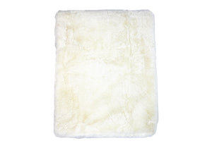 Two-Layer Luxury Faux Fur Plush Baby Blanket --- 30 x 36 in --- Ivory Color