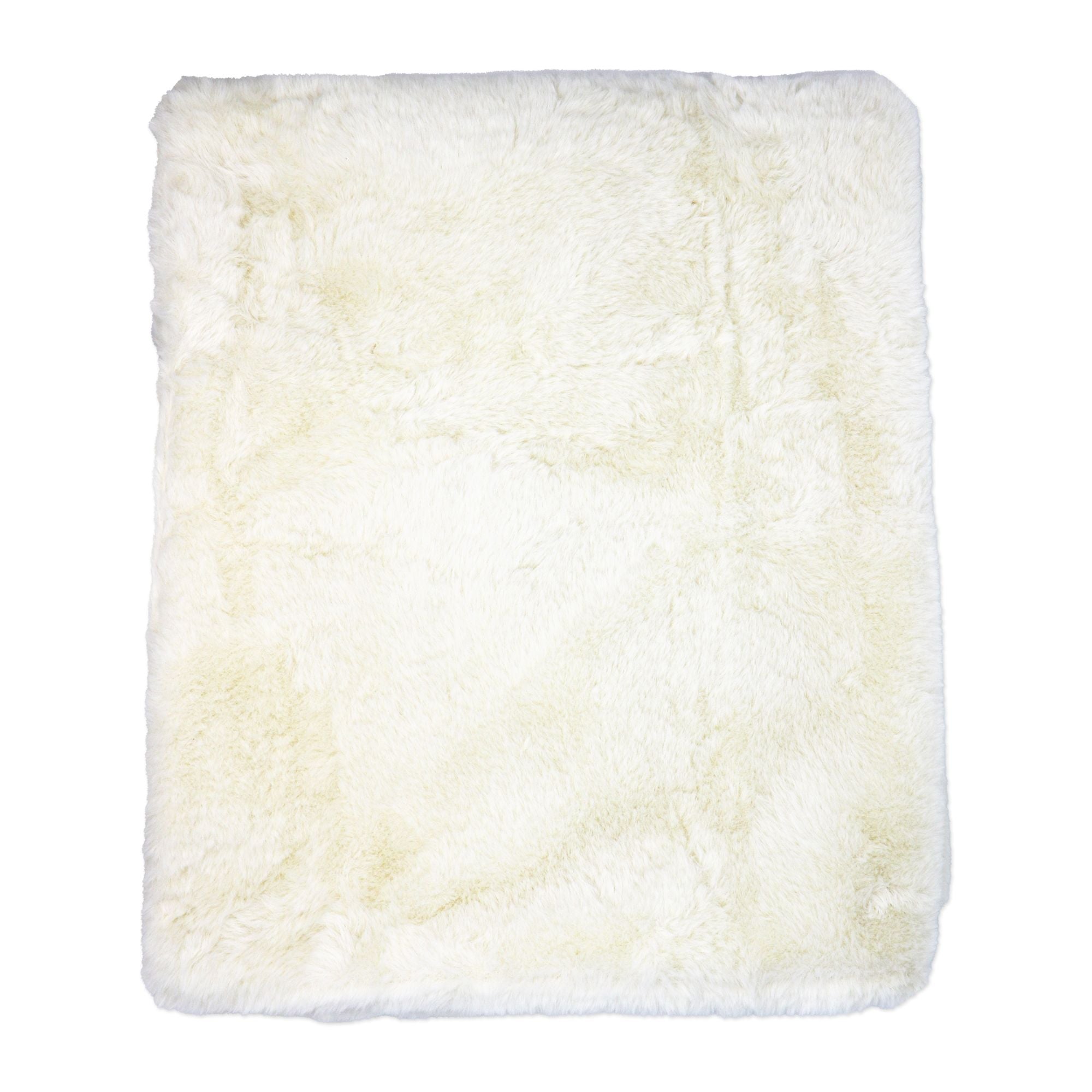 Two-Layer Luxury Faux Fur Plush Baby Blanket --- 30 x 36 in --- Ivory Color