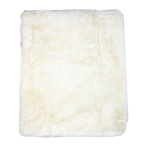 Two-Layer Luxury Faux Fur Plush Baby Blanket --- 30 x 36 in --- Ivory Color