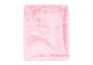 Two-Layer Luxury Faux Fur Plush Baby Blanket --- 30 x 36 in --- Pink Color