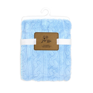 Two-Layer Sculpted Sherpa Baby Blanket --- 30 x 40 in --- Blue Color